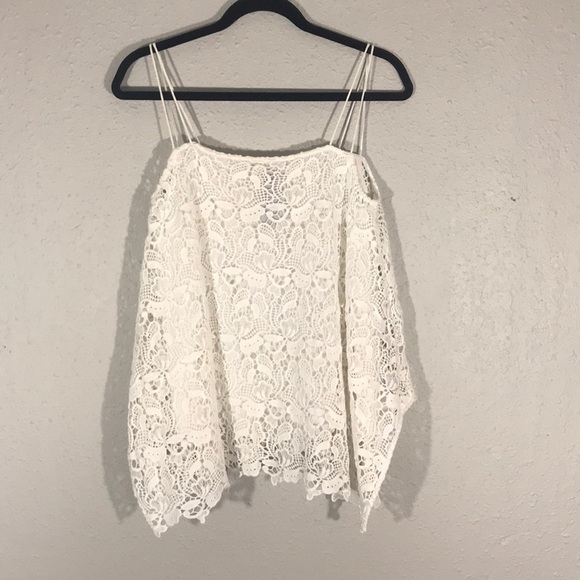 Chico’s Black Label White Lace Spaghetti Strap Top - Picture 5 of 10